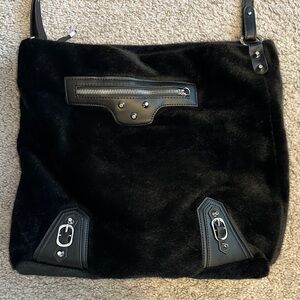 Black Faux Fur crossbody Bag